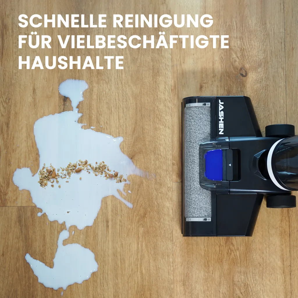 JASHEN F12 Nass Trockensauger Für Hartböden, Bis 35 Min Akku-Laufzeit, Selbstreinigungsfunktion, 800ml Frischwassertank, Kabelloser Bodenwischer, Standfunktion, LED-Display, Akku Saugwischer, Wischer 2 JASHEN F12 Nass Trockensauger Für Hartböden, Bis 35 Min Akku-Laufzeit, Selbstreinigungsfunktion, 800ml Frischwassertank, Kabelloser Bodenwischer, Standfunktion, LED-Display, Akku Saugwischer, Wischer – Bild 2