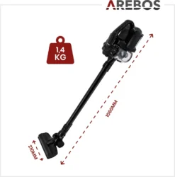 AREBOS Akku Staubsauger, 2-in-1 Hand- Und Bodenstaubsauger, 2 Leistungsstarke Saugmodi, Beutellos, Kabellos Bis Zu 55 Minuten, Mit Wandladestation, Schwarz -Staubsauger Förderung 0079a25c7a655c006bafe7f42432e8c6