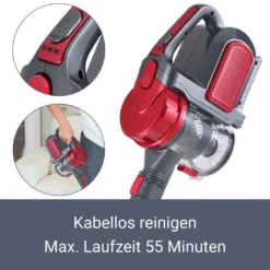 Juskys 2in1 Handstaubsauger & Akku Staubsauger - Beutellos & Kabellos – Bis 55 Min Laufzeit - Lithium-Ionen Akku, Wandhalterung & Ladestation – Rot 26 Juskys 2in1 Handstaubsauger & Akku Staubsauger - Beutellos & Kabellos – Bis 55 Min Laufzeit - Lithium-Ionen Akku, Wandhalterung & Ladestation – Rot -Staubsauger Förderung 0a30f24154986bf0dcc01267e4965089