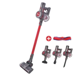 IFBOT 4 In 1 Akku Staubsauger I201 Kabellos Handstaubsauger, Bürstenlos Motor Mit HEPA Filter, 20KPa, 250W, Beutellos, 0,8L, 35min, Touchscreen, LED Elektrobürste, 1,8kg Leicht, 3 Reinigungssprogramme Perfekt Für Hartboden Teppich