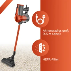 Clatronic Bodenstaubsauger, 2in1 Boden- Und Handstaubsauger, Vacuum Cleaner, Staubsauger Beutellos, Staubsauger Mit HEPA-Filter, Mikrofiltersystem, 600 Watt, Anthrazit/orange, BS 1306 N -Staubsauger Förderung 0af6a5ac6f0ac69c98873e3538ef9ccf
