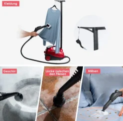 COSTWAY Dampfreiniger Mit 19 Zubehoerteilen, Bodendampfreiniger Fuer Teppiche, Fussboeden, Fenster Und Autos / 2000W / 4 Bar / 1,5L Tank/bis 108℃ / LED/Dampfzeit Bis 45 Min. -Staubsauger Förderung 0bd7575445df648843997593dd4f0c58