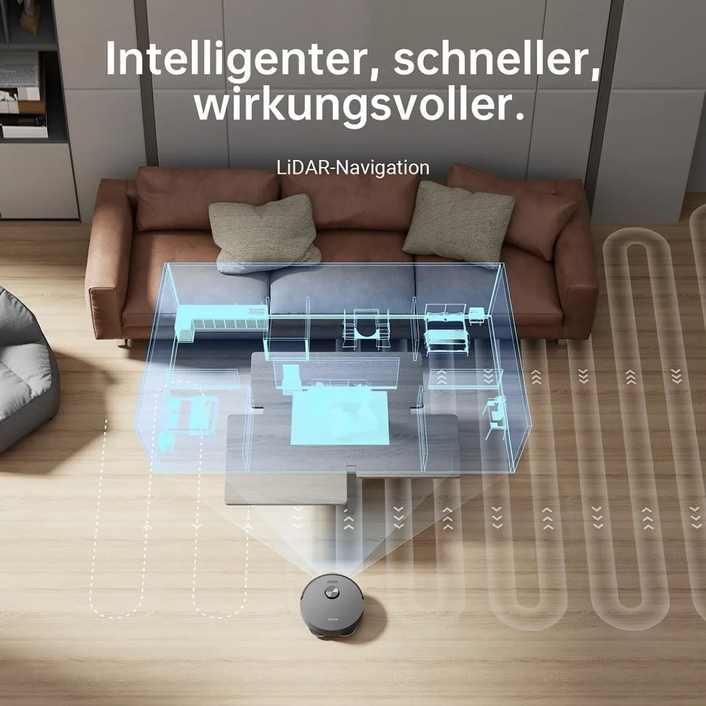 Dreame L10s Pro Saugroboter Mit Wischfunktion, Spinnwischen, Rotierenden Wischpads, 3D-Hinderniserkennung, Multi-Floor Mapping, Saugkraft 5300Pa, Hartböden, Teppiche, Tierhaare, WiFi/APP/Alexa 9 Dreame L10s Pro Saugroboter Mit Wischfunktion, Spinnwischen, Rotierenden Wischpads, 3D-Hinderniserkennung, Multi-Floor Mapping, Saugkraft 5300Pa, Hartböden, Teppiche, Tierhaare, WiFi/APP/Alexa – Bild 9