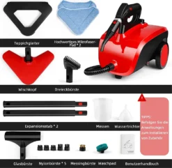 Dampfreiniger, Multifunktions-Dampfreiniger 1500W 1,5L Wassertank, 4,87m Netzkabel, Mit 18 Zubehörteilen, Geeignet Für Fußböden, Autositze, Matratzen, Küchen, Badezimmer, Fenster, Teppiche Usw -Staubsauger Förderung 0fe980daf980ca21f12459f32e776c1e
