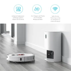 Roidmi EVE Plus Roboter Staubsauger Nass-Trocken-Saugroboter,50 Watt,2700pa Mit Sauberer Basis Und Beutel,Weiß -Staubsauger Förderung 1f416ba0c4b08709b3a40260c2eafd8f