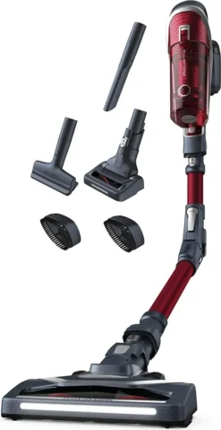 Rowenta RH9678 X-Force Flex 8.60 Akku-Staubsauger | Stab-und Handstaubsauger In Einem | LED-Düse | Flex-Gelenk | Animal-Kit | Easy-Wash-Filter | Inkl. Mini Turbodüse, Etc. | Rot/Grau