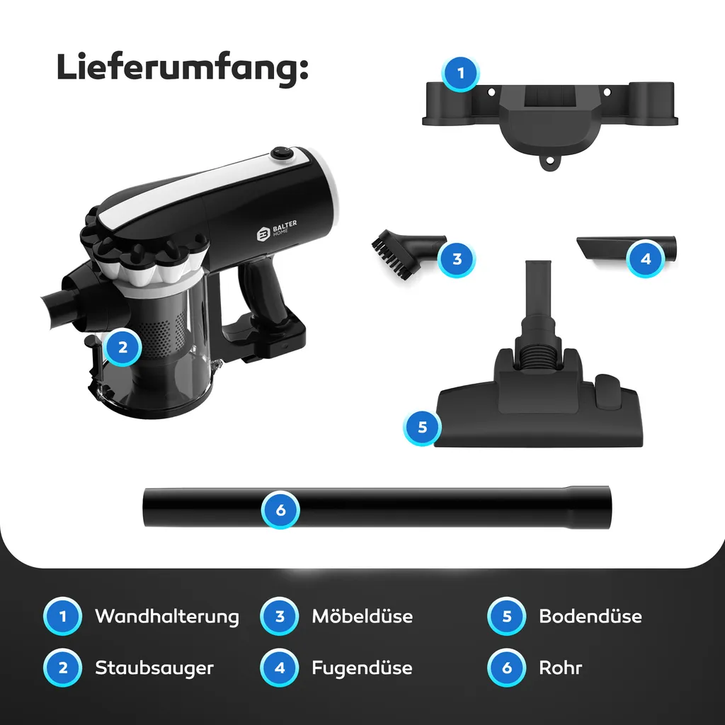 Balter Vento H1 Handstaubsauger Staubsauger Beutellos Zyklon HEPA Filter 600W 8 Balter Vento H1 Handstaubsauger Staubsauger Beutellos Zyklon HEPA Filter 600W – Bild 8
