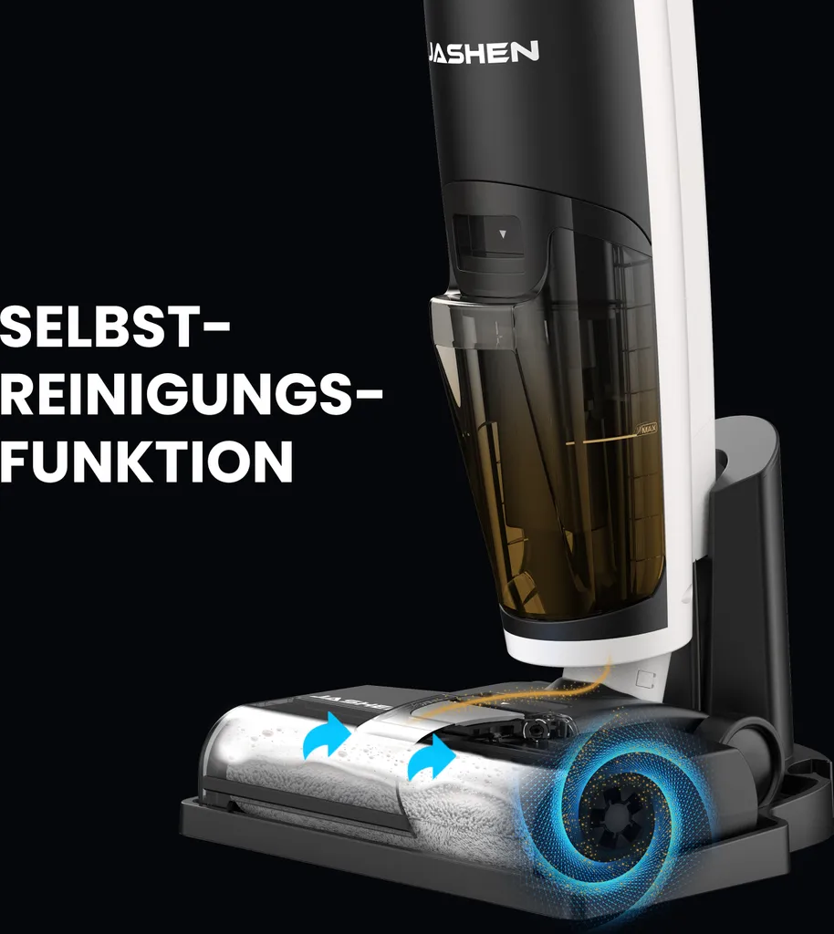 JASHEN F12 Nass Trockensauger Für Hartböden, Bis 35 Min Akku-Laufzeit, Selbstreinigungsfunktion, 800ml Frischwassertank, Kabelloser Bodenwischer, Standfunktion, LED-Display, Akku Saugwischer, Wischer 6 JASHEN F12 Nass Trockensauger Für Hartböden, Bis 35 Min Akku-Laufzeit, Selbstreinigungsfunktion, 800ml Frischwassertank, Kabelloser Bodenwischer, Standfunktion, LED-Display, Akku Saugwischer, Wischer – Bild 6