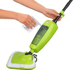 CLEANmaxx Dampfbesen 1000W Grün Bodenpflege Inkl. Messbecher Mikrofasertuch -Staubsauger Förderung 2cb63219cd658b05e53064982508f6a9