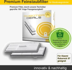 Zubehör Set (Ersatzteile) Für Roborock S7 (2x Filter, 2x Pad, 2x Seitenbürste 5arm Schwarz, 1x Hauptbürste) -Staubsauger Förderung 2d204c6fa06bf44b3e875c8aa38e945a