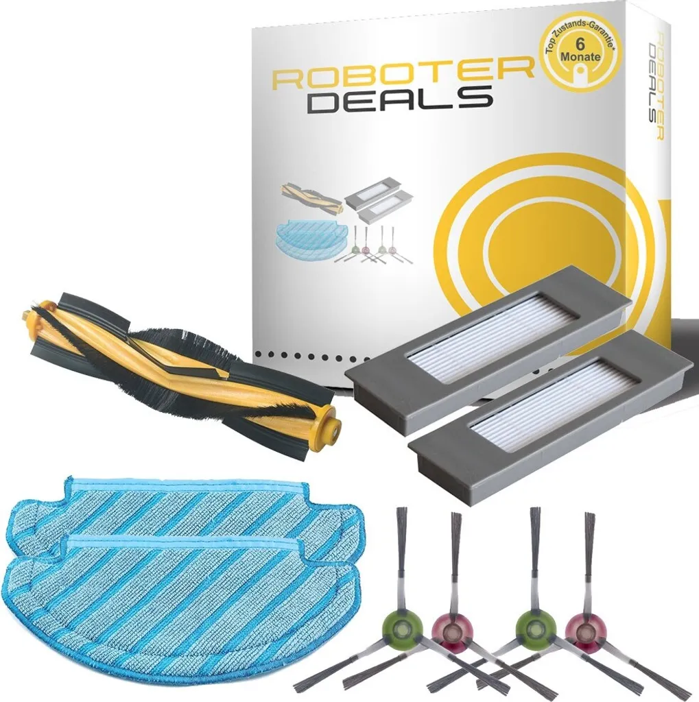 Zubehör Set Für Ecovacs Deebot OZMO T8 U. T8+ (2x Pad, 2x Filter, 4x Seitenbürsten, 1x Hauptbürste)