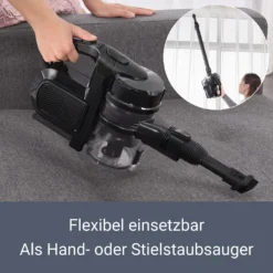 Juskys 2in1 Handstaubsauger & Akku Staubsauger - Beutellos & Kabellos – Bis 55 Min Laufzeit - Lithium-Ionen Akku, Wandhalterung & Ladestation – Schwarz -Staubsauger Förderung 3a8676c49ad7937e15d94ca9a3730535