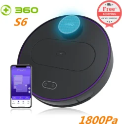 360 S6 Smart Saugroboter Staubsauger Automatisch APP 3200mAh Roboterstaubsauger Vacuum Reinigung Schwarz -Staubsauger Förderung 40c352c9592c454599f81084fb42d6bf