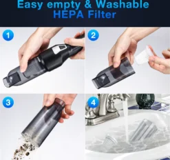 YURIKO 120W Auto Staubsauger Kabellos Mini Home Handstaubsauger Starker Sog Akku -Staubsauger Förderung 42c204c9ea4dad9dc4af60c284dffa47