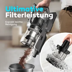 BALTER VERTU X11 PRO Kabelloser Akku Staubsauger Mit Wischfunktion, ALL-IN-ONE Akku- & Handstaubsauger, 350W Hohe Saugleistung, Bis Zu 50 Minuten Laufzeit, Beutellos, FLEX-Gelenk, LED-Düse, Tierhaar Geeignet -Staubsauger Förderung 45a42f9e3013ce6a50661e7c1d05959f