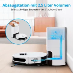 MEDION Saugroboter Mit Absaugstation Und Wischfunktion X20 SW+ (Lasernavigation, Starke 3000Pa Saugkraft, Alexa 2in1 Roboterstaubsauger, Präzise Kartenerstellung, Go & No Go Bereiche, Mehrere Etagen) -Staubsauger Förderung 4647d1aebf123aa6884bc19c39754381