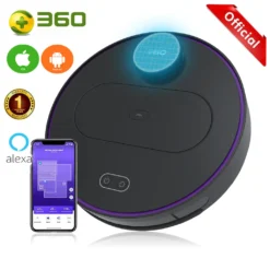 360 S6 Smart Saugroboter Staubsauger Automatisch APP 3200mAh Roboterstaubsauger Vacuum Reinigung Schwarz -Staubsauger Förderung 48f98cb0a3a74f29af28b7992463aa05