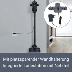 Juskys 2in1 Handstaubsauger & Akku Staubsauger - Beutellos & Kabellos – Bis 55 Min Laufzeit - Lithium-Ionen Akku, Wandhalterung & Ladestation – Schwarz -Staubsauger Förderung 4a4bff7982aa7c19bf81812afd414aa8