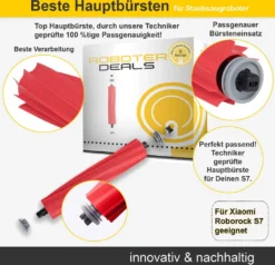 Zubehör Set (Ersatzteile) Für Roborock S7 (2x Filter, 2x Pad, 2x Seitenbürste 5arm Schwarz, 1x Hauptbürste) -Staubsauger Förderung 4d26ac86ceb2cdf83b4bbdb05b3840c2