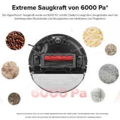 Roborock S8 Staubsauger Roboter Saugroboter 6000 Pa DuoRoller-Bürste VibraRise Wischen 3D-Mapping Reactive 3D-Hindernisumgehung (Schwarz) Mit 2pcs Mopp -Staubsauger Förderung 540901f0cf74e8e712f873ed14e4adb8