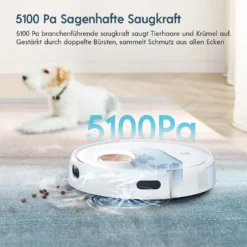 Yeedi Floor 3 Station, Saugroboter Mit Wischfunktion Automatische Mopp-Reinigung, 5100Pa, 3D-Hindernisvermeidung, Perfekt Für Teppich -Staubsauger Förderung 5c49a39f50c346242678edebbca0846a