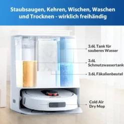Roidmi Eva Mop Station Staubsauger 3200pa 2-in-1 Saug Und Wischroboter Mit Absaugstation, Mopp- Und Saugroboter, Automatisch Waschen Von Mopps -Staubsauger Förderung 68c8872570a3c609cc02d661770d5bdc