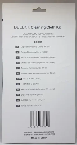 Ecovacs Robotics D-CC50A Einweg Reinigungstücher Für DEEBOT OZMO 700/750/950/920/N5/T5, Weiß -Staubsauger Förderung 6b7802b24ea19111242f0a277f87ab2f