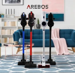 AREBOS Akku Staubsauger, 2-in-1 Hand- Und Bodenstaubsauger, 2 Leistungsstarke Saugmodi, Beutellos, Kabellos Bis Zu 55 Minuten, Mit Wandladestation, Schwarz -Staubsauger Förderung 6c49a99dd628e36324fe742871c13d51