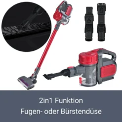 Juskys 2in1 Handstaubsauger & Akku Staubsauger - Beutellos & Kabellos – Bis 55 Min Laufzeit - Lithium-Ionen Akku, Wandhalterung & Ladestation – Rot 23 Juskys 2in1 Handstaubsauger & Akku Staubsauger - Beutellos & Kabellos – Bis 55 Min Laufzeit - Lithium-Ionen Akku, Wandhalterung & Ladestation – Rot -Staubsauger Förderung 752d45ff924867508b4b25e4c29f96e8