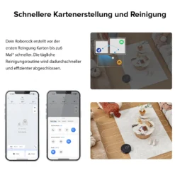 Roborock S8 Staubsauger Roboter Saugroboter 6000 Pa DuoRoller-Bürste VibraRise Wischen 3D-Mapping Reactive 3D-Hindernisumgehung (Schwarz) Mit 2pcs Mopp -Staubsauger Förderung 7a0bc892bacb7553ff1520aef697a3a0