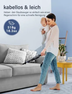 DAYNEE® Handstaubsauger Akku, Kabellos, Beutellos, Akkusauger,Auto Staubsauger,Handsauger, 16000Pa Akku Staubsauger Mit Ladestation, Bis Zu 25 Minuten Laufzeit, Inkl. 3 Waschbarer HEPA-Filter Für Auto, Tierhaare, Zuhause, Küche -Staubsauger Förderung 7ddc0b7c24f7b2eab76265d10afd8d5d