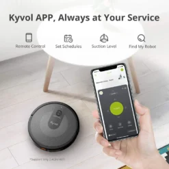 Kyvol Staubsauger Roboter 2200Pa Saugleistung, Saugroboter Mit Raumkarte, 150Min. Laufzeit,Sprachsteuerung,inkls. Magnetstreifen, Reinigt Hartböden, Teppiche, Tierhaare -Staubsauger Förderung 854ddf5b24fc33ba703890f6fa78d30d