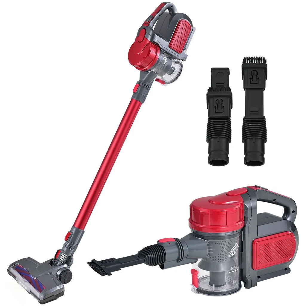 Juskys 2in1 Handstaubsauger & Akku Staubsauger - Beutellos & Kabellos – Bis 55 Min Laufzeit - Lithium-Ionen Akku, Wandhalterung & Ladestation – Rot 1 Juskys 2in1 Handstaubsauger & Akku Staubsauger - Beutellos & Kabellos – Bis 55 Min Laufzeit - Lithium-Ionen Akku, Wandhalterung & Ladestation – Rot