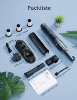 DAYNEE® Handstaubsauger Akku, Kabellos, Beutellos, Akkusauger,Auto Staubsauger,Handsauger, 16000Pa Akku Staubsauger Mit Ladestation, Bis Zu 25 Minuten Laufzeit, Inkl. 3 Waschbarer HEPA-Filter Für Auto, Tierhaare, Zuhause, Küche -Staubsauger Förderung 8d2253fed72558e0206d68e916276d70