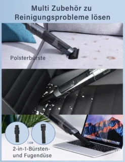 DAYNEE® Handstaubsauger Akku, Kabellos, Beutellos, Akkusauger,Auto Staubsauger,Handsauger, 16000Pa Akku Staubsauger Mit Ladestation, Bis Zu 25 Minuten Laufzeit, Inkl. 3 Waschbarer HEPA-Filter Für Auto, Tierhaare, Zuhause, Küche -Staubsauger Förderung 8e30cd54188c85cb0a66d65940bc97bc