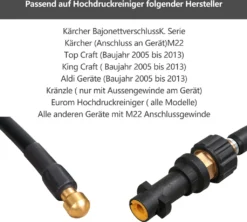 Wolketon 30m Rohrreinigungsschlauch Rohrreiniger Set Für Kärcher Kränzle K2 - K7 Hochdruckreiniger -Staubsauger Förderung a1ac68b22c223ee91477b8a593f56156 1