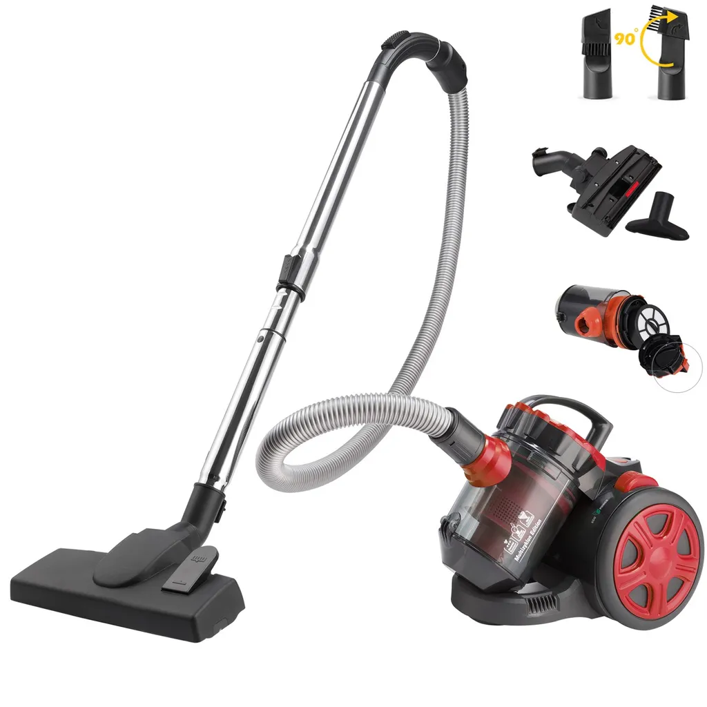 Monzana Staubsauger Beutellos Zubehör HEPA-Filter 700 W Leistungsstark 8 M Radius Haushalt Bodenstaubsauger Multi Zyklon, Farbe:rot 1 Monzana Staubsauger Beutellos Zubehör HEPA-Filter 700 W Leistungsstark 8 M Radius Haushalt Bodenstaubsauger Multi Zyklon, Farbe:rot