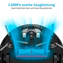 MEDION Saugroboter Mit Wischfunktion Und Systematischer Navigation P20 SW (Modell 2021, 2.000 Pa Saugkraft, Inkl. Fernbedienung, Ladestation, Tierhaar Allergiker Optimiert) -Staubsauger Förderung b54e2545f504a7224faac725c31eff54