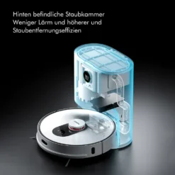 Roidmi EVE Plus Roboter Staubsauger Nass-Trocken-Saugroboter,50 Watt,2700pa Mit Sauberer Basis Und Beutel,Weiß -Staubsauger Förderung bf48ba6fcd2afd3c1d9af807480dd714