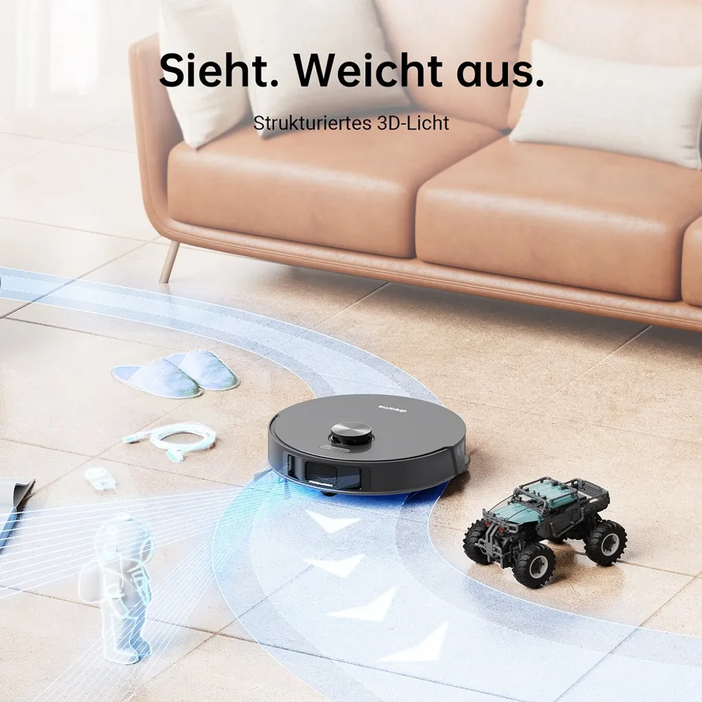 Dreame L10s Pro Saugroboter Mit Wischfunktion, Spinnwischen, Rotierenden Wischpads, 3D-Hinderniserkennung, Multi-Floor Mapping, Saugkraft 5300Pa, Hartböden, Teppiche, Tierhaare, WiFi/APP/Alexa 11 Dreame L10s Pro Saugroboter Mit Wischfunktion, Spinnwischen, Rotierenden Wischpads, 3D-Hinderniserkennung, Multi-Floor Mapping, Saugkraft 5300Pa, Hartböden, Teppiche, Tierhaare, WiFi/APP/Alexa – Bild 11