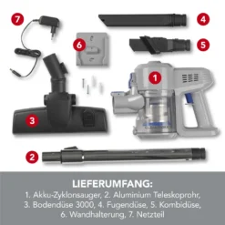 CLEANmaxx Akku-Zyklon-Staubsauger 22,2V - Hellgrau/blau -Staubsauger Förderung c5b509fe290324fa67dcfed07af692e9