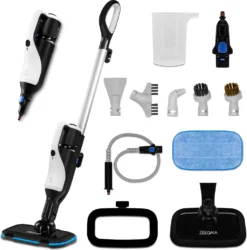 ZEEGMA PAAR Steam Dampfreiniger 15in1, Power 1400W, Reinigt Mehrere Oberflächen, Tötet Bis Zu 99,7% Der Bakterien Und Keime, Einstellbare Dampfleistung, 7 Aufsätze Für Verschiedene Anwendungen