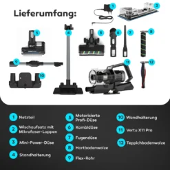 BALTER VERTU X11 PRO Kabelloser Akku Staubsauger Mit Wischfunktion, ALL-IN-ONE Akku- & Handstaubsauger, 350W Hohe Saugleistung, Bis Zu 50 Minuten Laufzeit, Beutellos, FLEX-Gelenk, LED-Düse, Tierhaar Geeignet -Staubsauger Förderung d4ece5c8f71bb4e8d05eea52054f3472