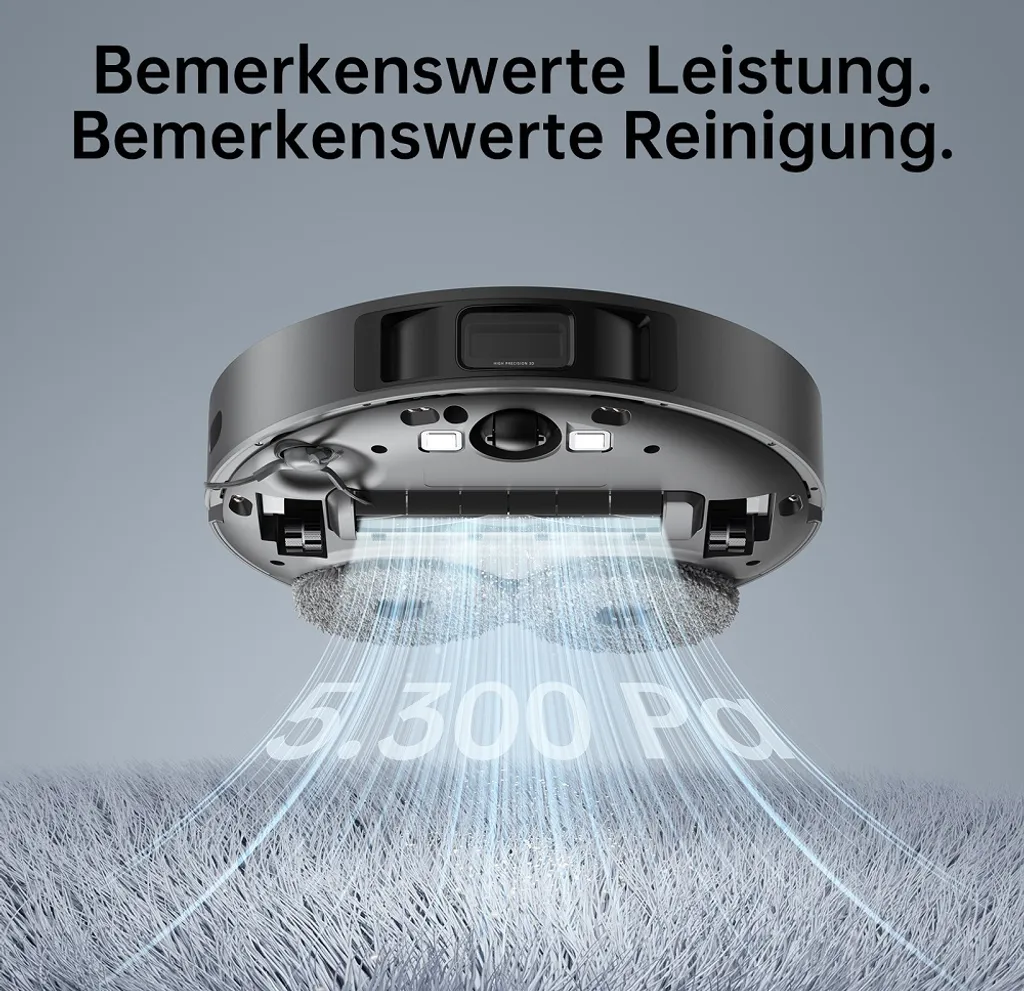 Dreame L10s Pro Saugroboter Mit Wischfunktion, Spinnwischen, Rotierenden Wischpads, 3D-Hinderniserkennung, Multi-Floor Mapping, Saugkraft 5300Pa, Hartböden, Teppiche, Tierhaare, WiFi/APP/Alexa 8 Dreame L10s Pro Saugroboter Mit Wischfunktion, Spinnwischen, Rotierenden Wischpads, 3D-Hinderniserkennung, Multi-Floor Mapping, Saugkraft 5300Pa, Hartböden, Teppiche, Tierhaare, WiFi/APP/Alexa – Bild 8