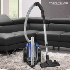 ProfiCare Bodenstaubsauger PC-BS 3040, Eco-Cyclon Twin-Spin Bodenstaubsauger, Beutellose Filtertechnik, 4-Fach Mikrofiltersystem, HEPA-Filter, Edelstahl-Teleskoprohr (höhenverstellbar), Extra Großer Aktionsradius (8,3 M), 700 Watt, Blau-schwarz -Staubsauger Förderung d9d4baef0015f8cda46bcbe3aafbcb2f