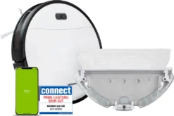 MEDION Saugroboter Mit Wischfunktion Und Intelligenter Navigation S30 SW (2.800 Pa, Alexa App Steuerung, Saugen Wischen Parallel, Regulierbare Wasserabgabe, Tierhaar Allergiker Optimiert)