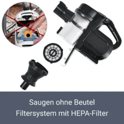Juskys 2in1 Handstaubsauger & Akku Staubsauger - Beutellos & Kabellos – Bis 55 Min Laufzeit - Lithium-Ionen Akku, Wandhalterung & Ladestation – Schwarz -Staubsauger Förderung e045ea09a808dd90a718623cd9bae48f