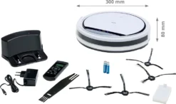MEDION Saugroboter Mit Ladestation E32 (Modell 2021, Roboterstaubsauger Für Hartböden, Fliesen, Laminat, Tierhaar Optimiert, Direktabsaugung, Autom. Rückkehr Zur Ladestation) -Staubsauger Förderung f6e998f8dc167aed40786e2a69781790