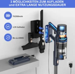 Akku Staubsauger-Staubsauger 30KPA/480W,S7 Staubsauger Kabellos,Starke Saugleistung Bis Zu 65 Min Laufzeit, 7-in-1 Staubsauger Beutellos, Smartes Touch Display, 180 ° Faltbar, 4 Leistungstufe -Staubsauger Förderung fee6dc772a5dc8fdeb24c428e4f8b4d0